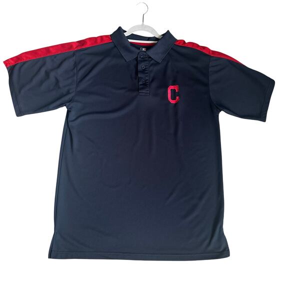 Cleveland Guardians Polo Shirt Mens Size Large Tall Navy Embroidered Logo MLB - Picture 1 of 7